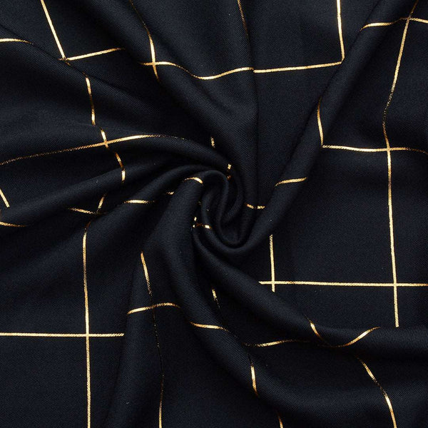 Latina foil czarna złote linie - Textil World