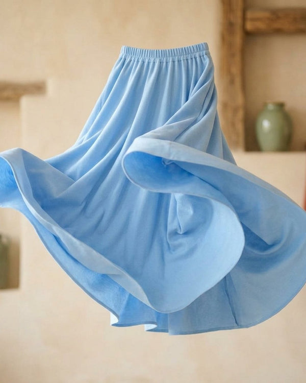 Zastosowanie American Krepa Niebieska Aqua: Spódnica midi