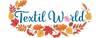 Textil World - logo jesienne z wieńcem z liści dębu, klonu i brzozy oraz kłosów zboża