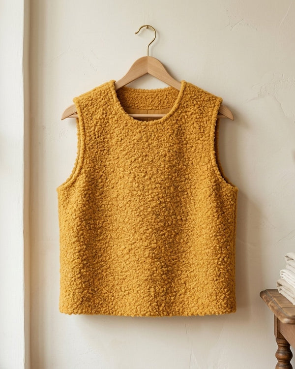 Zastosowanie Boucle Musztarda: Kamizelka teddy