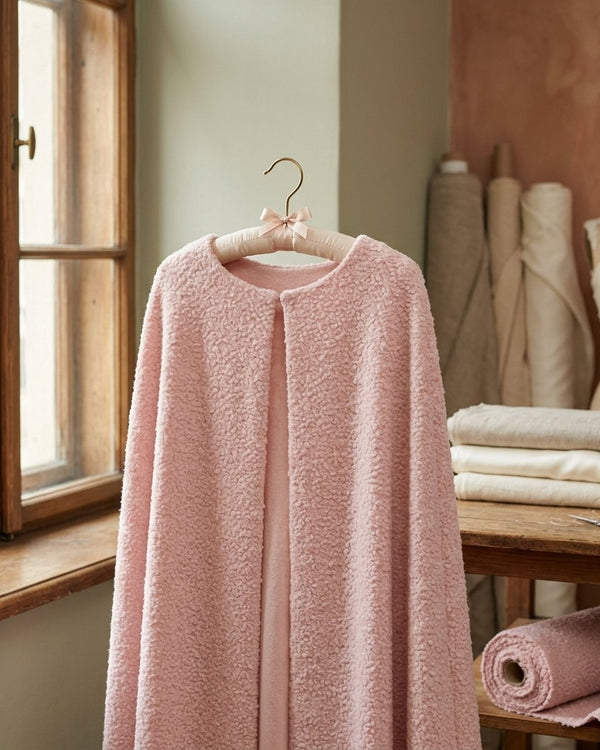 Zastosowanie Boucle Pudrowy Róż: Pelerynka ślubna boucle