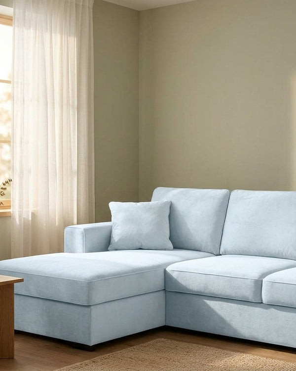 Zastosowanie Welur Supersoft Kremowy / Ecru: _Ecru - Sofa narożna