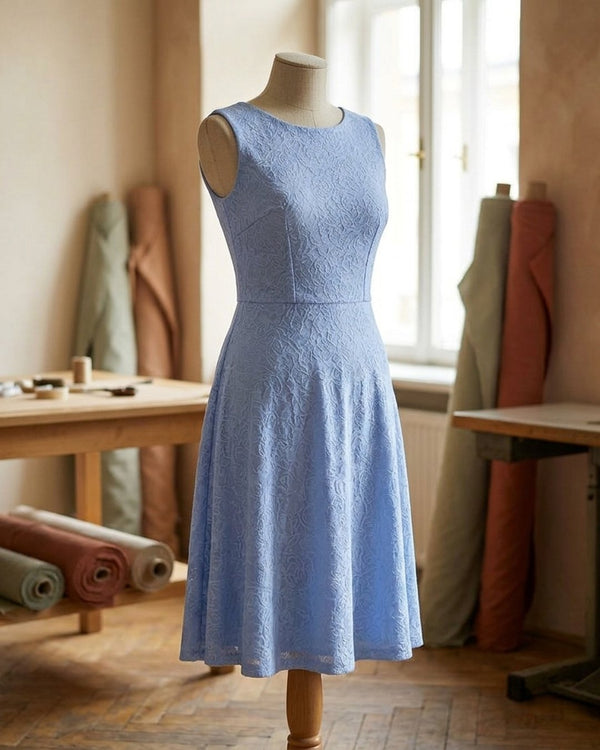 Zastosowanie Koronka Lux „Baby Blue”: Suknia koktajlowa
