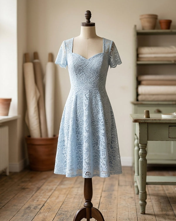 Zastosowanie Koronka Baby Blue: Suknia koktajlowa