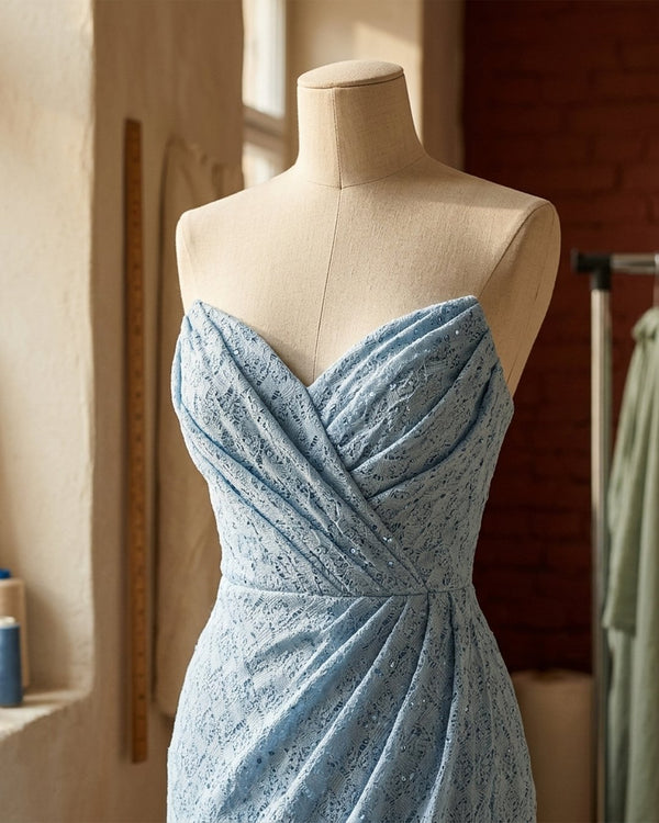 Zastosowanie Koronka Diamenty Baby Blue: Suknia wieczorowa