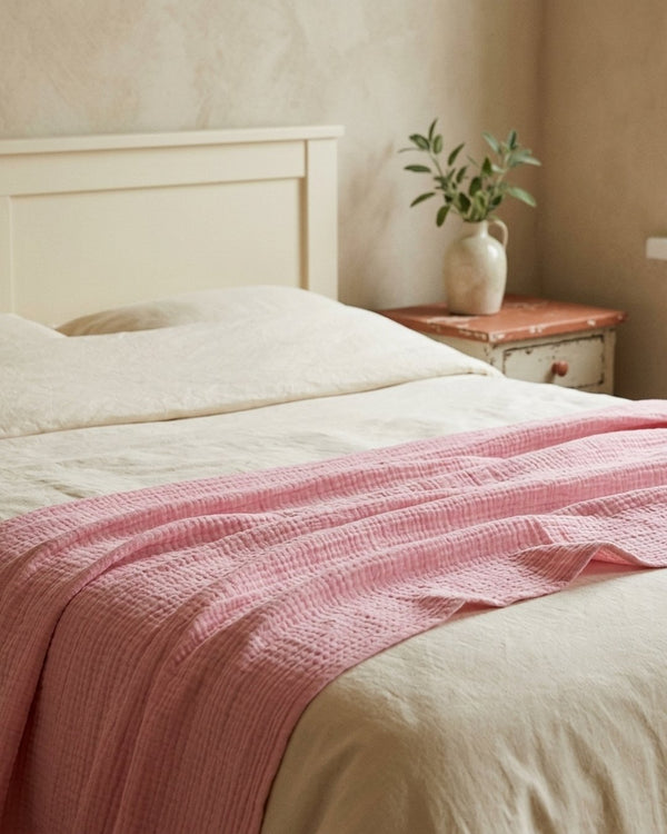 Zastosowanie Muślin Bawełniany Różowy Flamingo Pink: Pościel