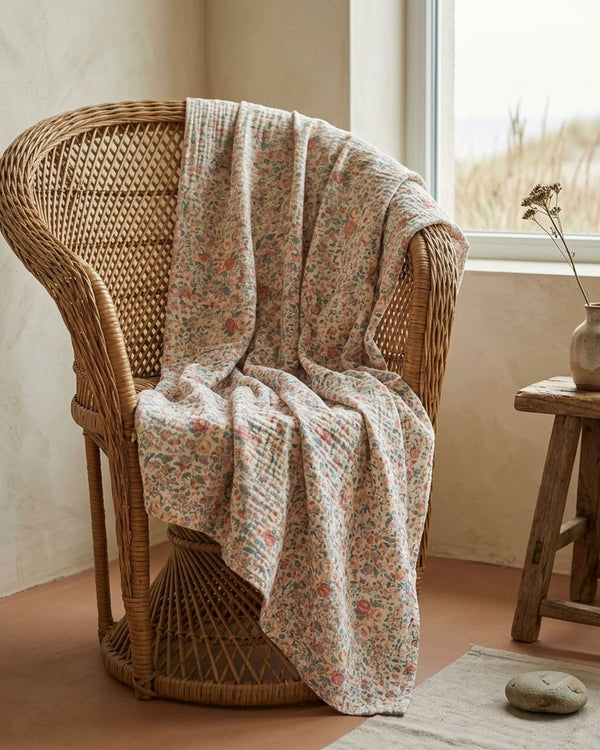 Zastosowanie Muślin Drukowany Letni Bukiet: Kimono plażowe
