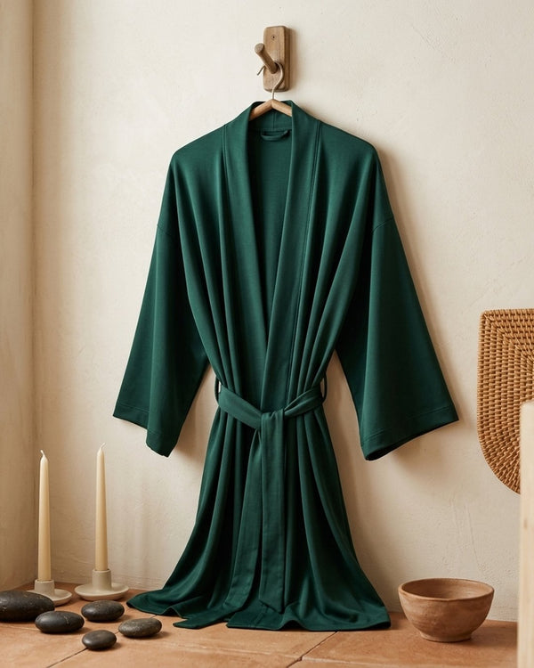 Zastosowanie Satyna Lycra Butelkowa Zieleń: Kimono spa