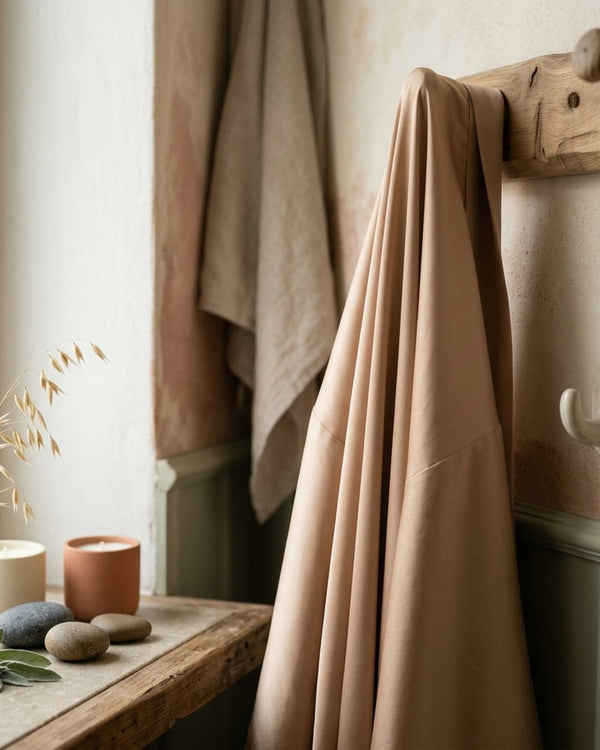 Zastosowanie Satyna Lycra Karmelowy Beż: Kimono spa