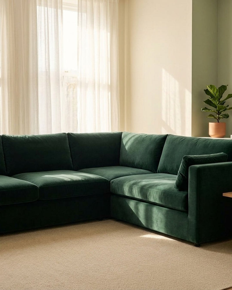 Zastosowanie Welur Supersoft Ciemnozielony: Sofa narożna