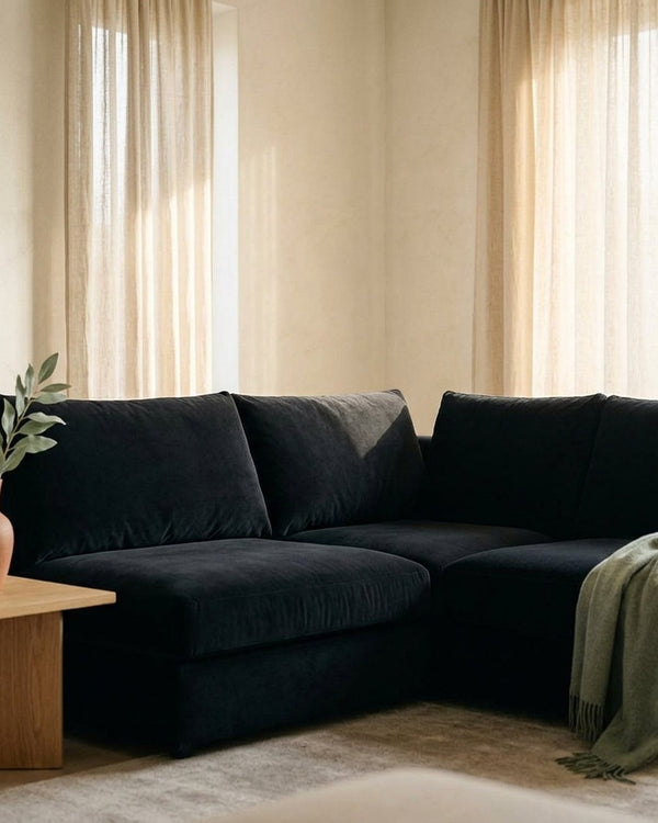 Zastosowanie Welur Supersoft Czarny: Sofa narożna