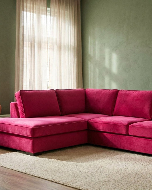 Zastosowanie Welur Supersoft Fuksja: Sofa narożna