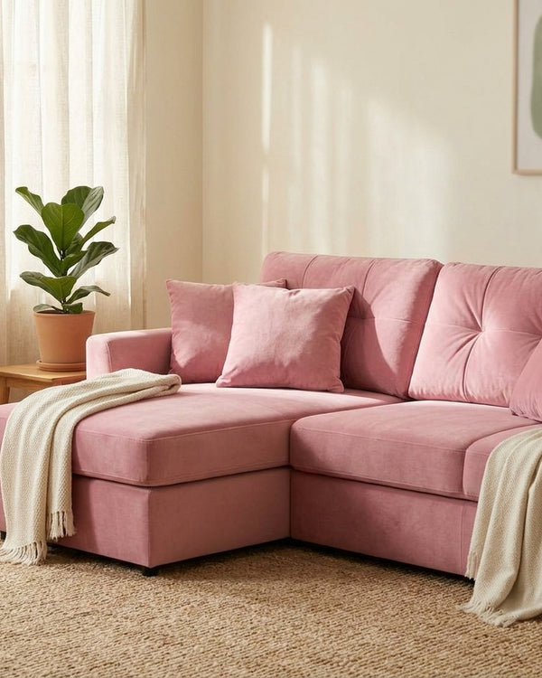Zastosowanie Welur Supersoft Jasny Roz: Sofa narożna