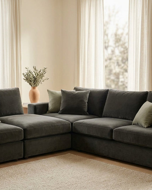 Zastosowanie Welur Supersoft Khaki: Sofa narożna