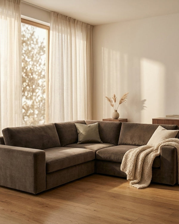 Zastosowanie Welur Supersoft Khaki: Sofa narożna
