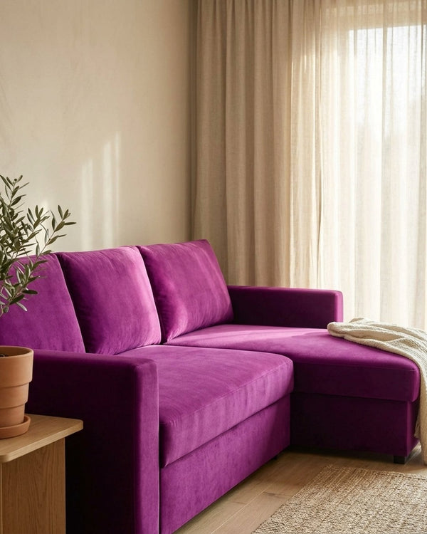 Zastosowanie Welur Supersoft Lila Róż Ciemny: Sofa narożna