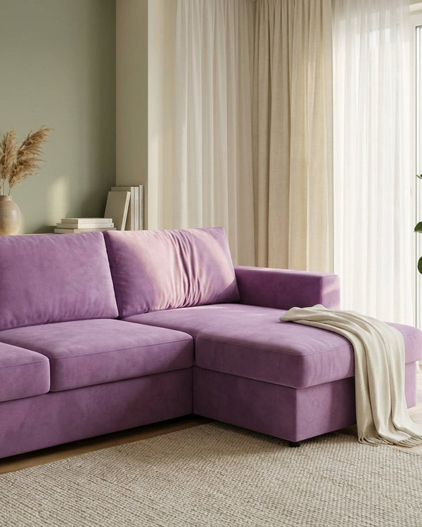 Zastosowanie Welur Supersoft Lila Róż Jasny: Sofa narożna