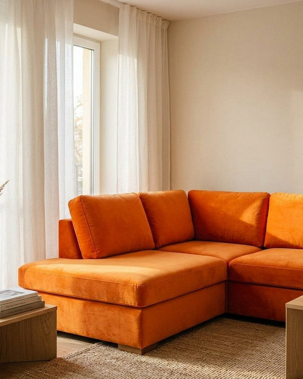 Zastosowanie Welur Supersoft Mango: Sofa narożna