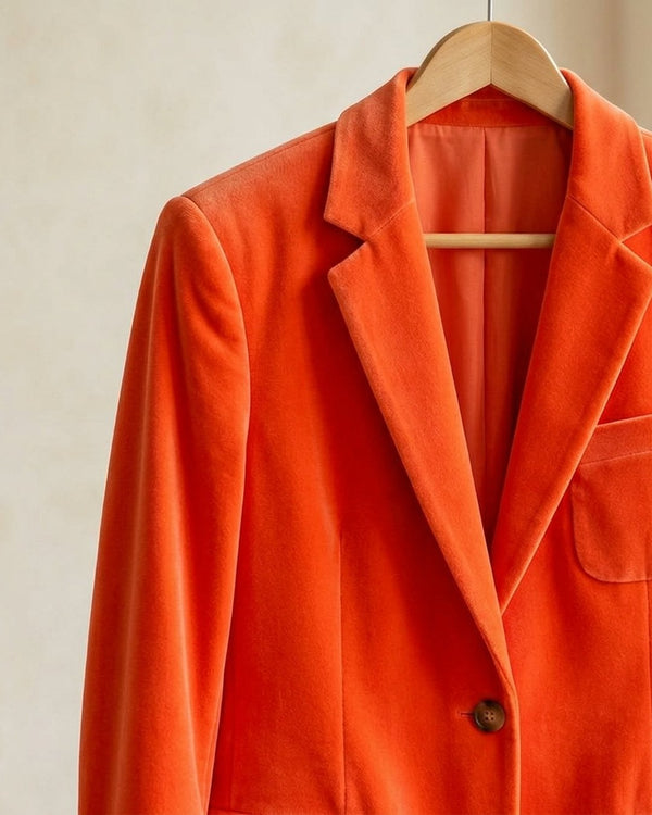 Zastosowanie Welur Supersoft Pomarańczowy Neon: Marynarka
