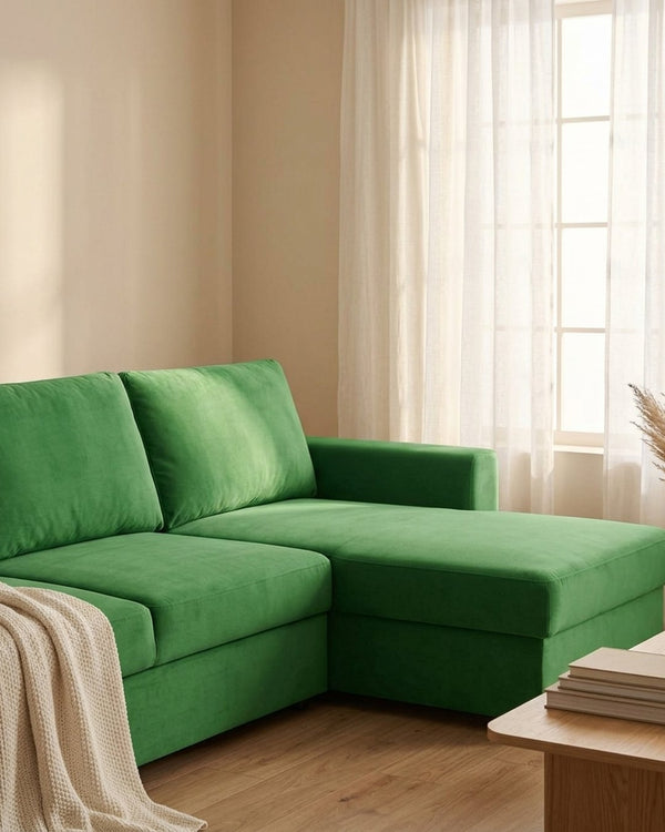 Zastosowanie Welur Supersoft Trawa Zieleń: Sofa narożna