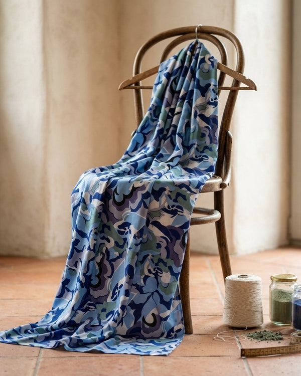Zastosowanie Wiskoza Drukowana Blue Mirage: Szalik