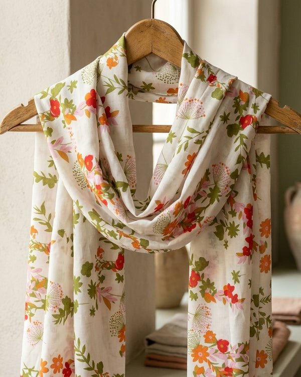 Zastosowanie Wiskoza Drukowana Meadow Breeze: Szalik