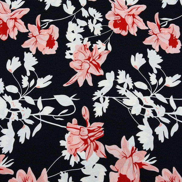 American Krepa Drukowana Kwiaty - Textil World