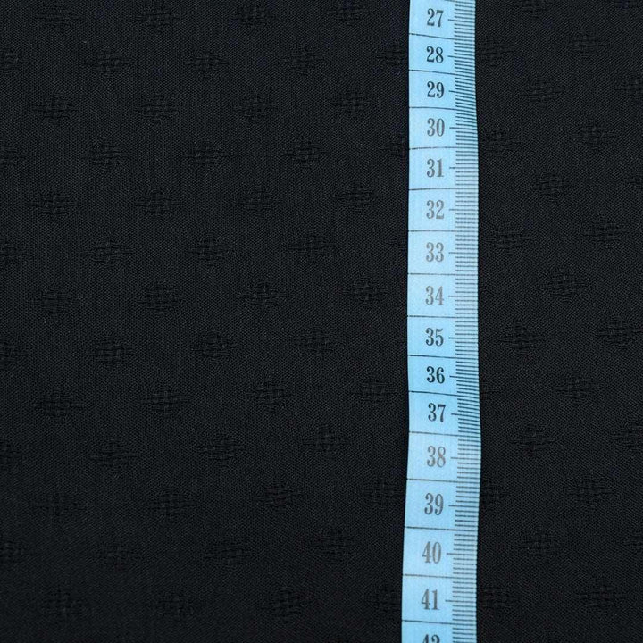 American Krepa Żakard Czarny - Textil World
