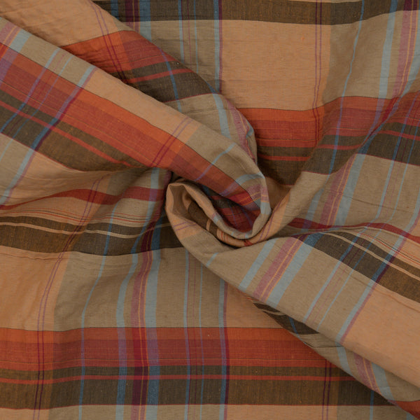 Bawełna Kratka Haftowana Camel - Textil World