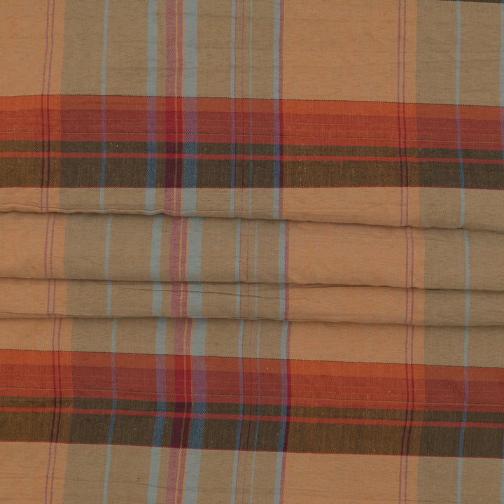Bawełna Kratka Haftowana Camel - Textil World