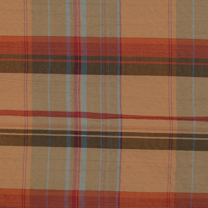 Bawełna Kratka Haftowana Camel - Textil World
