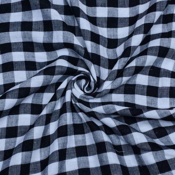 Bawelna Kratki Czarno Białe - Textil World