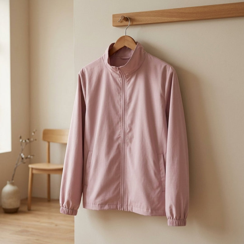 Bawełna Nylon Koszulowa Brudny Róż – wiatrówka z tej tkaniny