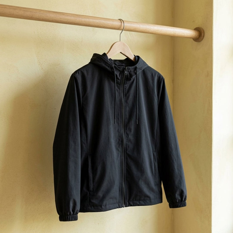 Bawełna Nylon Koszulowa Czarny – wiatrówka z tej tkaniny