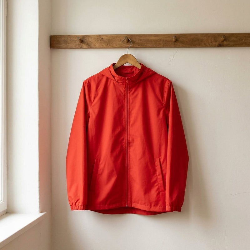Bawełna Nylon Koszulowa Neon Koral – kurtka przeciwdeszczowa z tej tkaniny