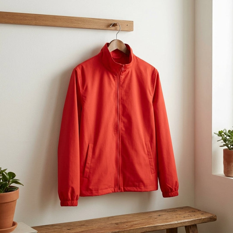 Bawełna Nylon Koszulowa Neon Koral – wiatrówka z tej tkaniny