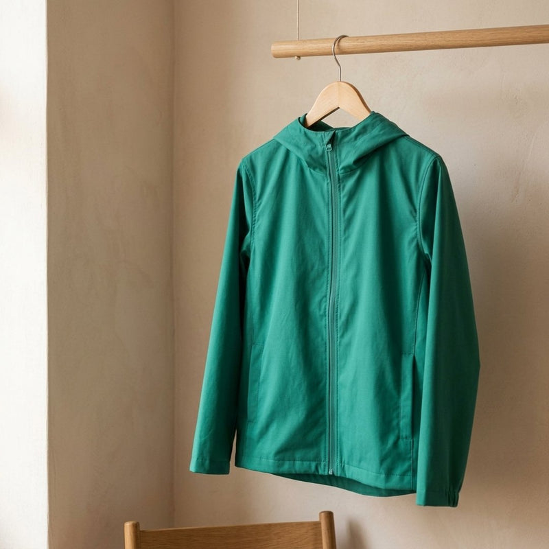 Bawełna Nylon Koszulowa Zielony Neon – kurtka przeciwdeszczowa z tej tkaniny