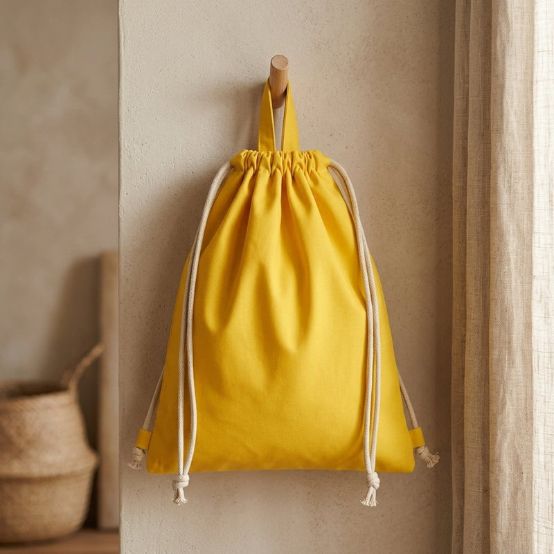 Bawełna Nylon Koszulowa Żołty – plecak / worek z tej tkaniny