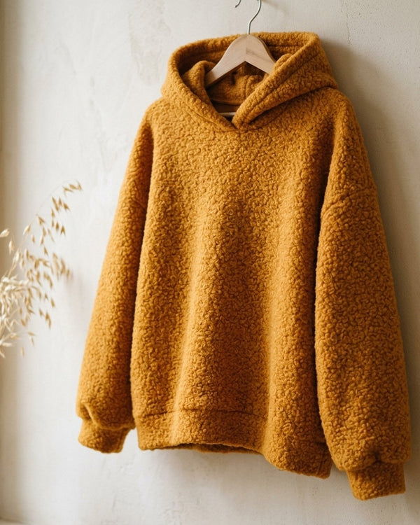 Boucle Pomarańcza - Hoodie oversize boucle