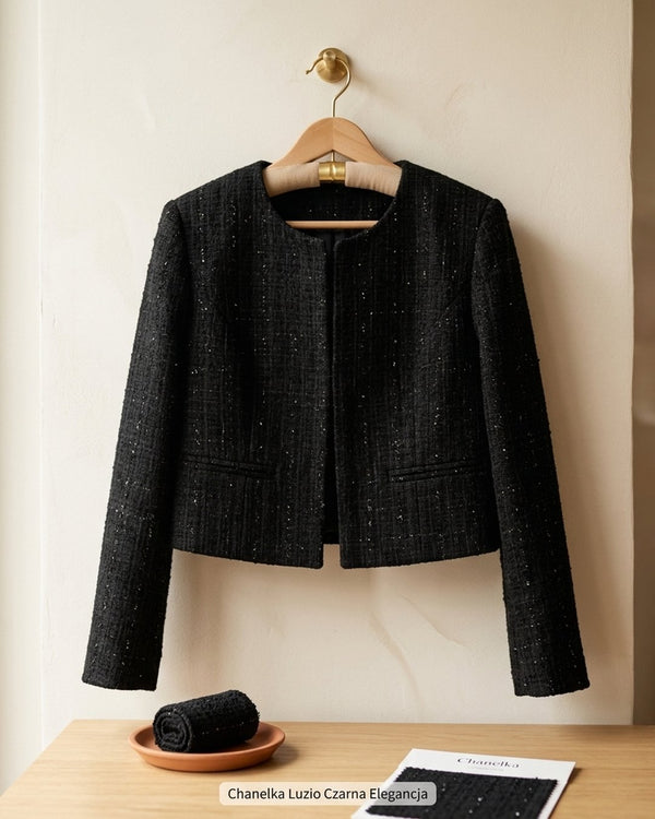 Chanelka Luzio Czarna Elegancja - Żakiet cropped