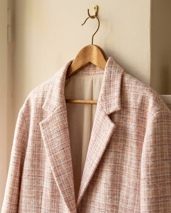 Chanelka Luzio Brzoskwiniowy Puder - Żakiet tweed oversize