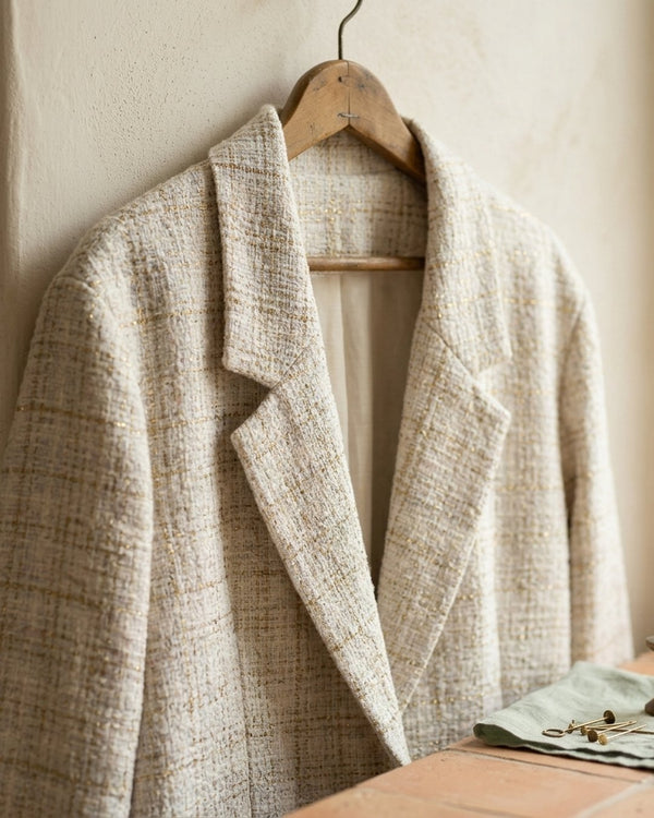 Chanelka Luzio Złoty Blask - Żakiet tweed oversize