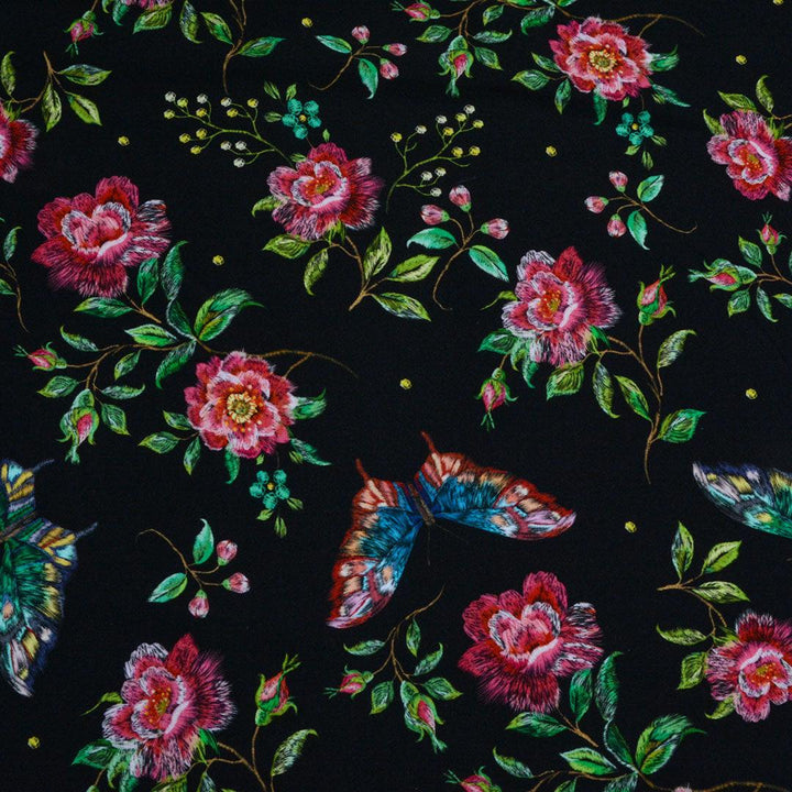 Dresówka Drukowana Magiczne Kwiaty - Textil World