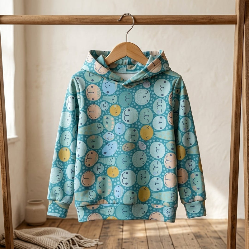 Dresówka Drukowana Słodcy Przyjaciele – bluza dresowa z tej tkaniny