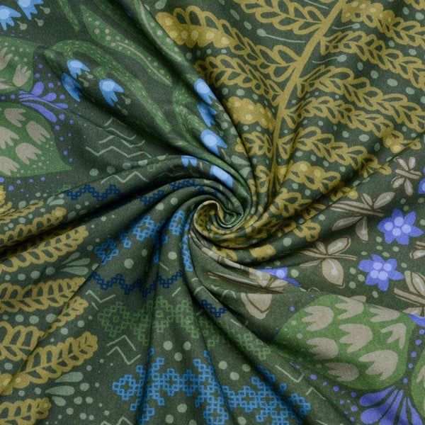 Dresówka Drukowana Zielona Magia - Textil World
