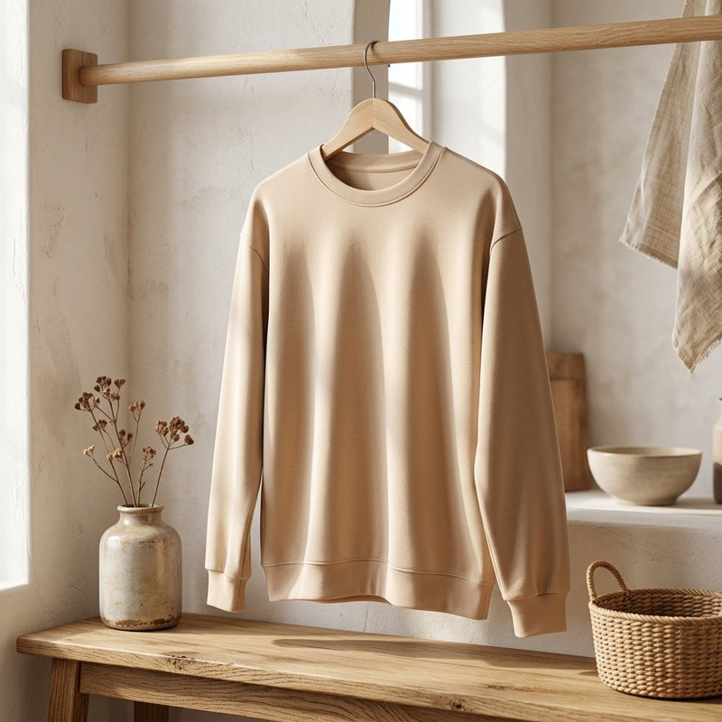 Dresówka Petelka Beżowy – bluza dresowa z tej tkaniny