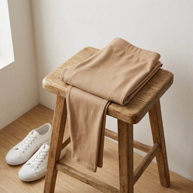 Dresówka Petelka Beżowy – legginsy z tej tkaniny