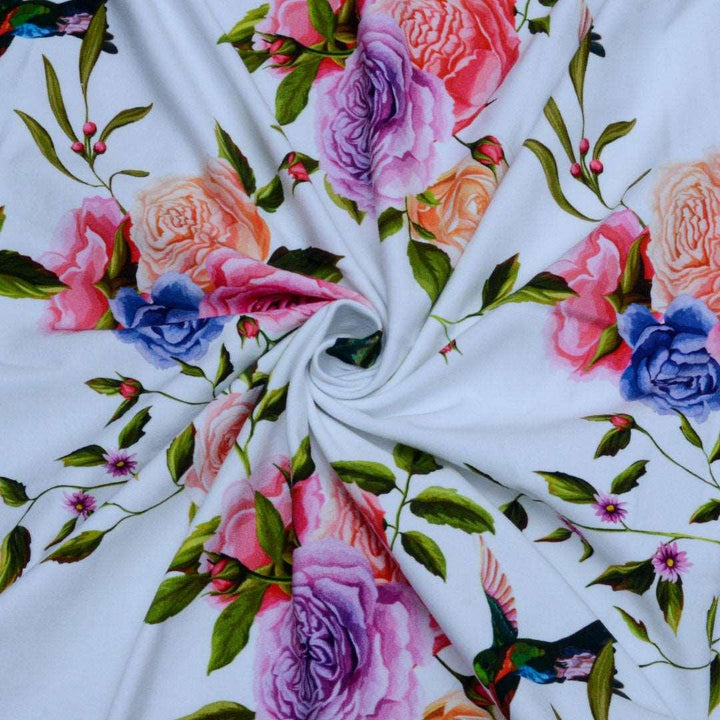 Dresówka Petelka Drukowana Kolorowe Róże - Textil World