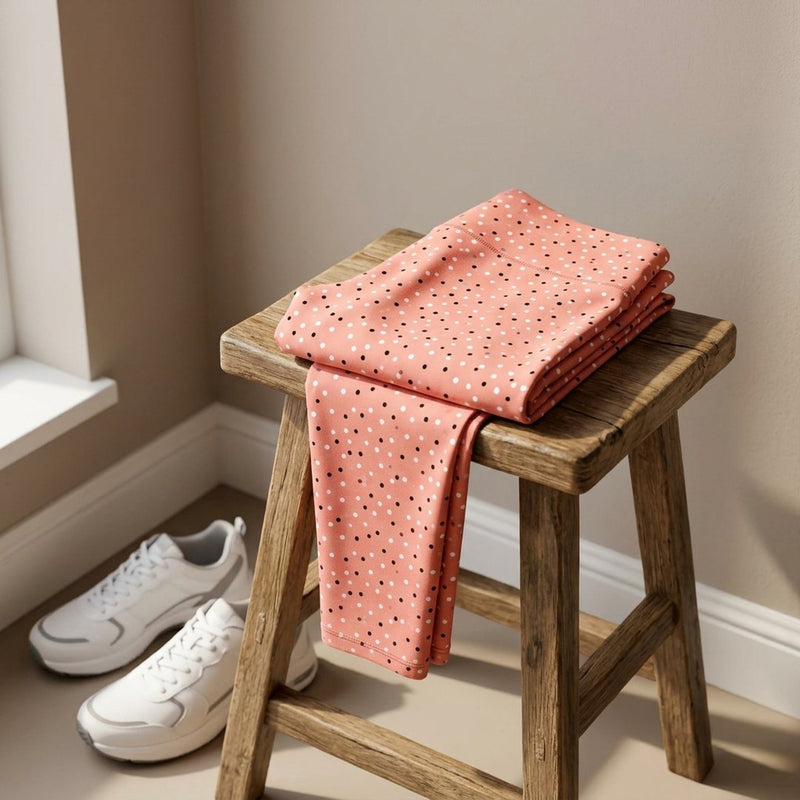 Dresówka Petelka Drukowana Kropki – legginsy z tej tkaniny