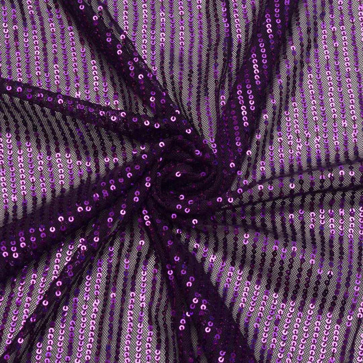 Fioletowa Cekina Siatka Tiul - Textil World